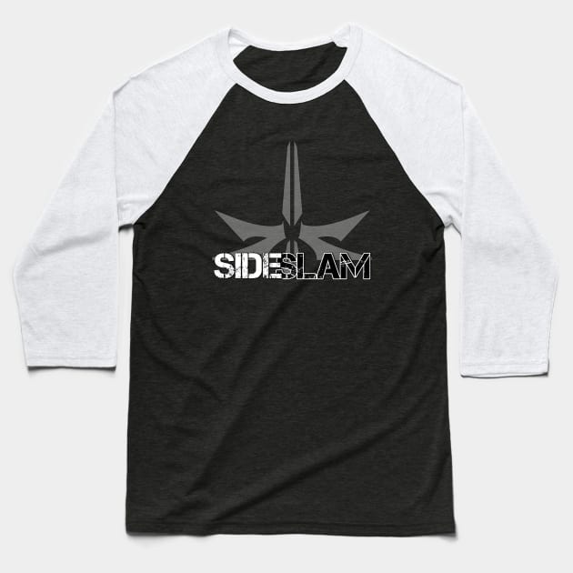 SideSlam BW Baseball T-Shirt by TankByDesign